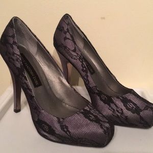 Steve Madden- lace pattern pumps. Square toe
